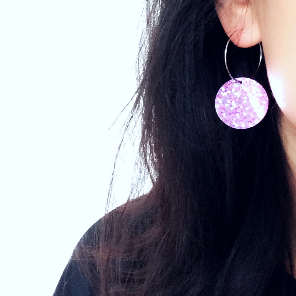 ROUND DISCO EARRINGS