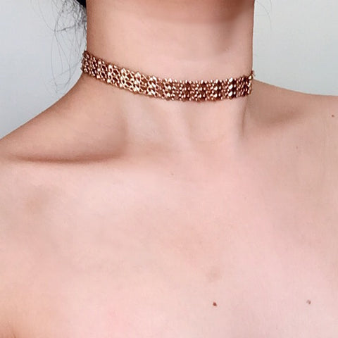 COPPER GOLD CHAIN CHOKER
