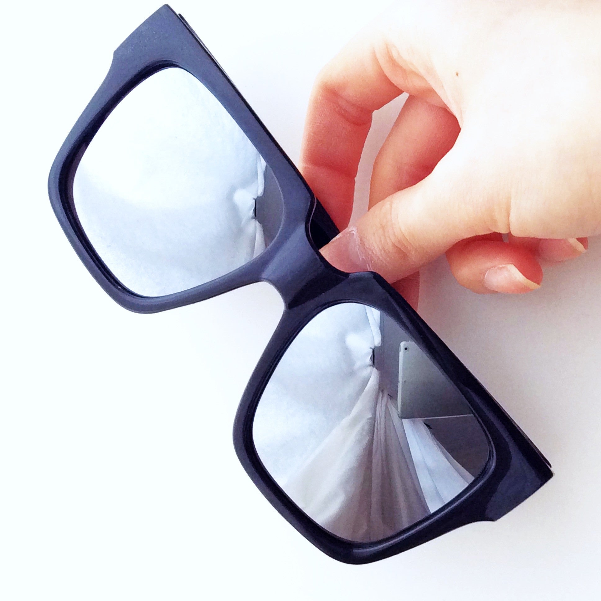 UNISEX BLACK FRAME MIRROR LENS SUNGLASSES