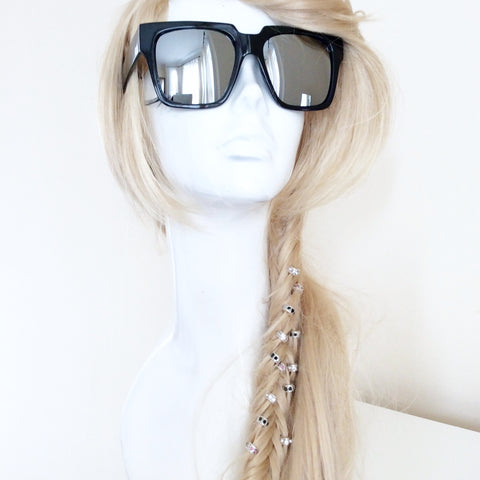 UNISEX BLACK FRAME MIRROR LENS SUNGLASSES