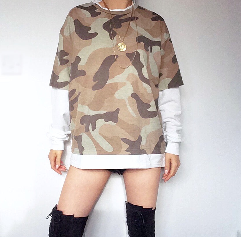 UNISEX CAMO LONG SLEEVES TOP
