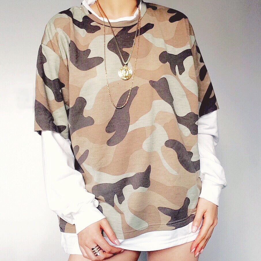 UNISEX CAMO LONG SLEEVES TOP