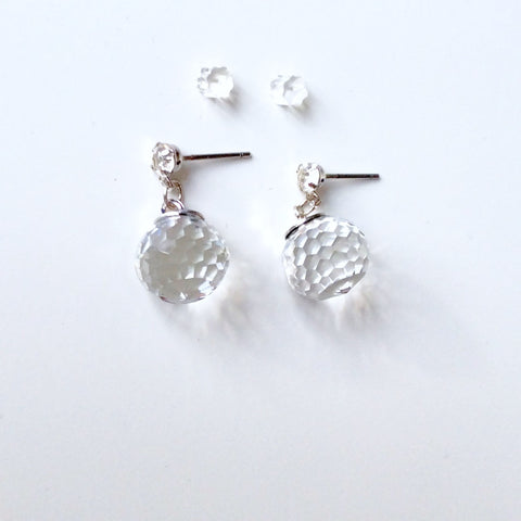CUTE CRYSTAL BALL PENDANT EARRINGS
