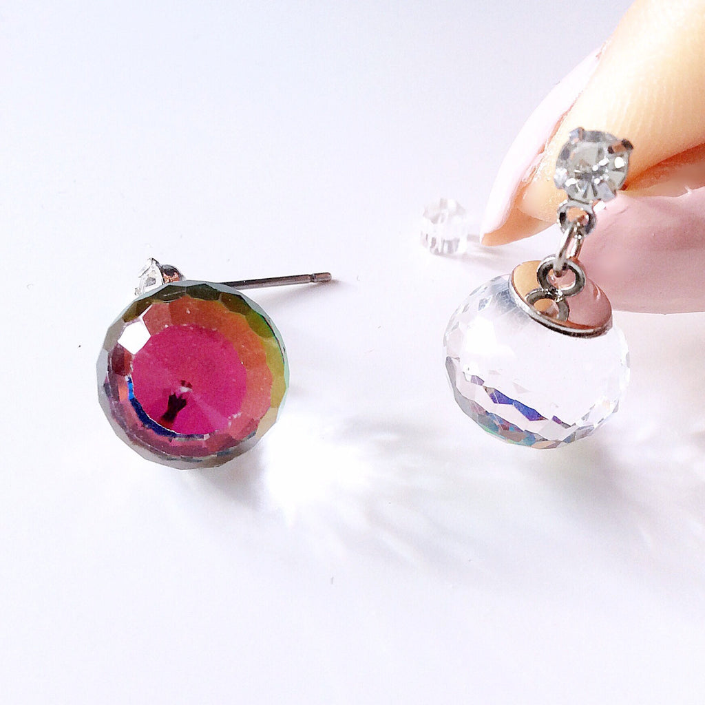 CUTE CRYSTAL BALL PENDANT EARRINGS