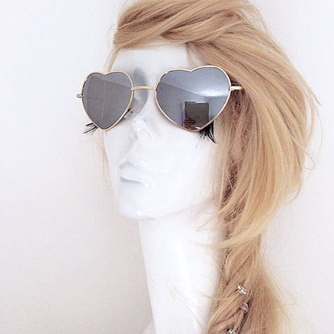 HEART MIRROR LENS SUNGLASSES