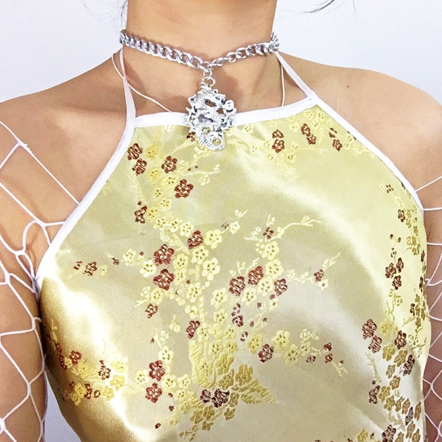 PLUM BLOSSOM SILKY TOP