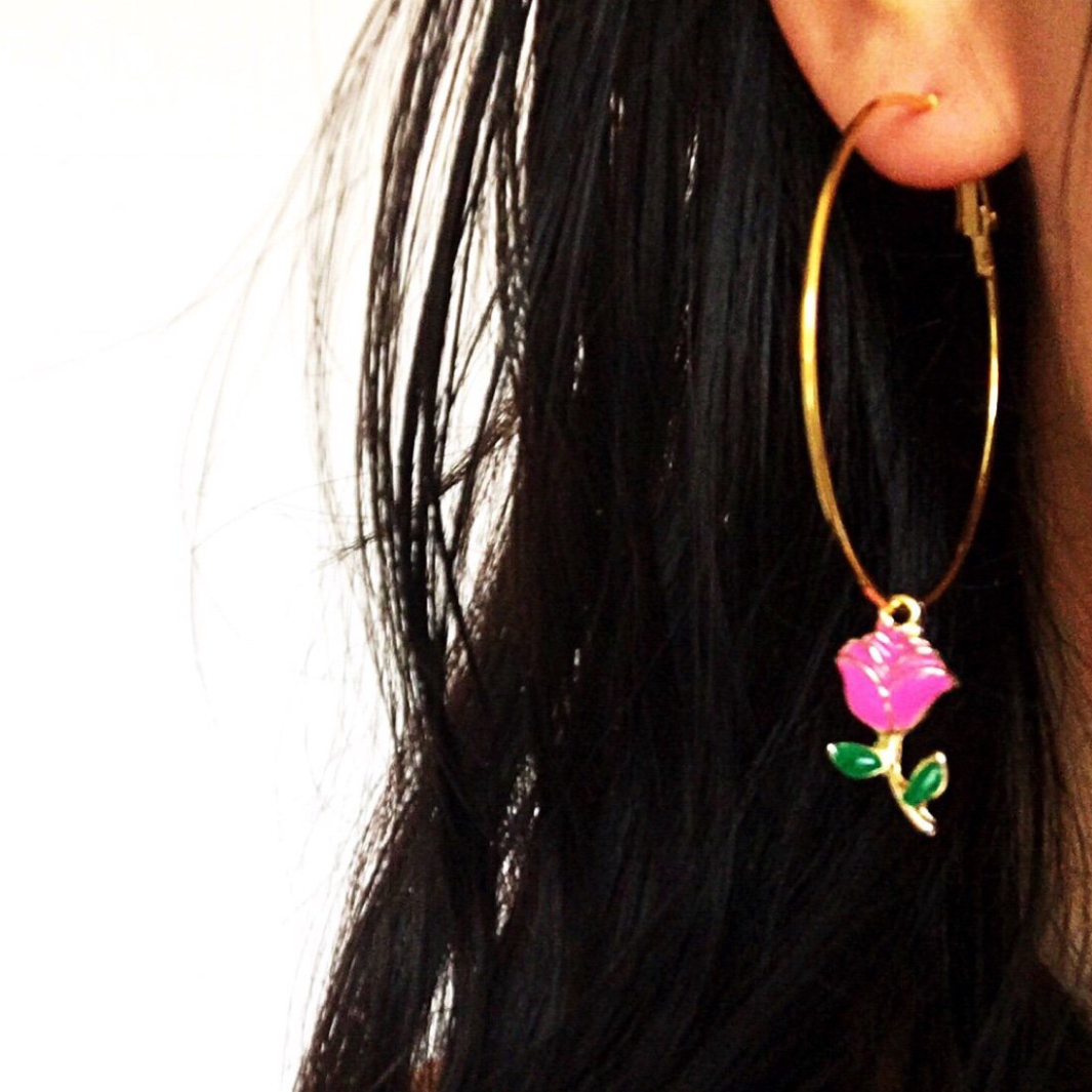 ROSE LARGE HOOP EARRINGS
