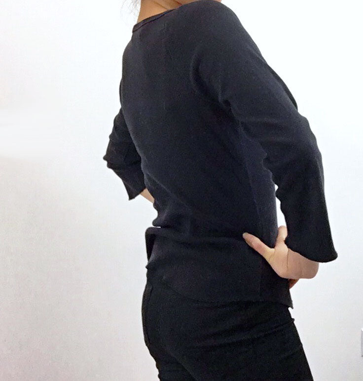 DKNY NAVY MID SLEEVES TEE TOP