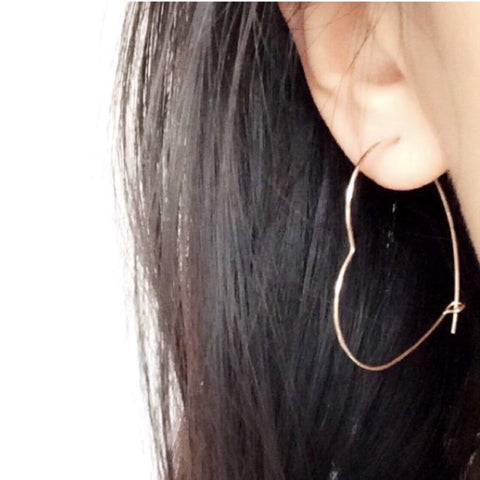 HEART HOOP EARRINGS