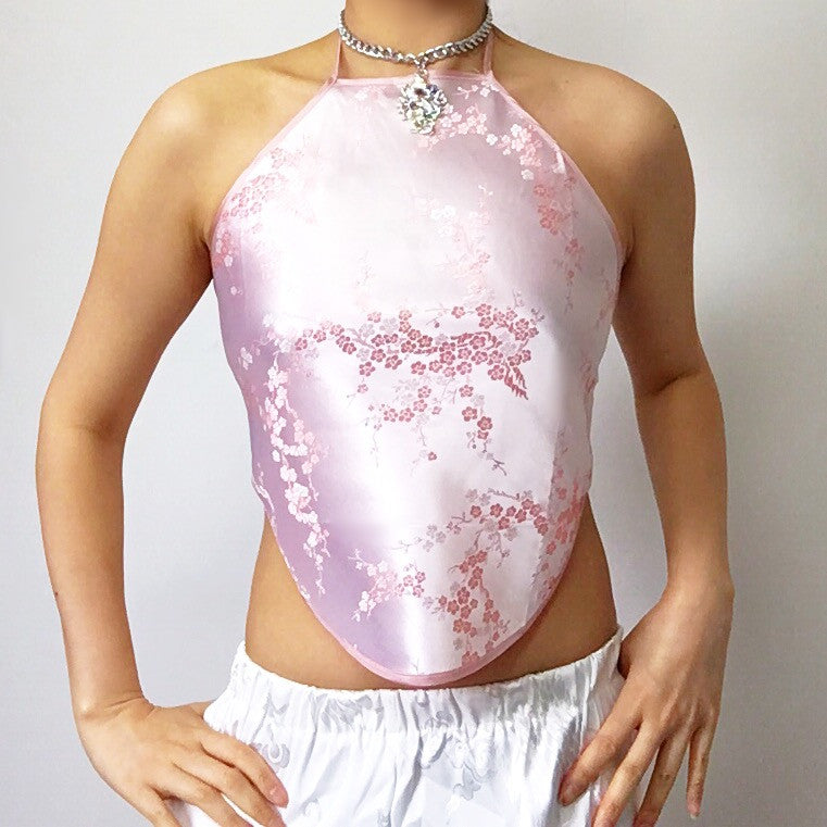 PLUM BLOSSOM SILKY TOP