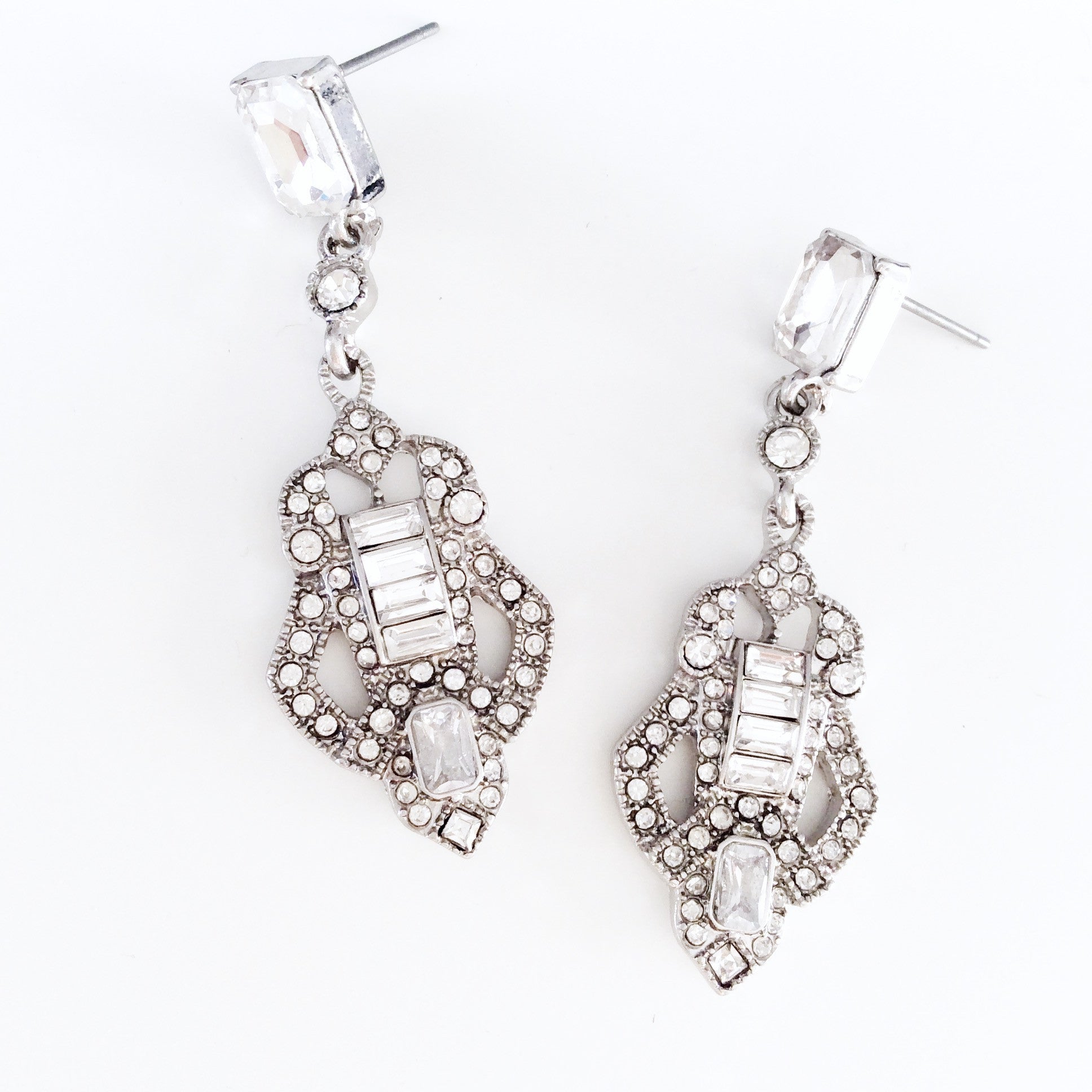 VNINTAGE ART DECO DIAMANTÉ EARRINGS