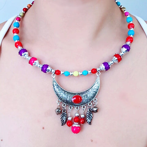 TRIBAL RING BEADED NECKLACE