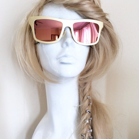 Y2K MATT GOLD FRAME MIRROR SUNGLASSES