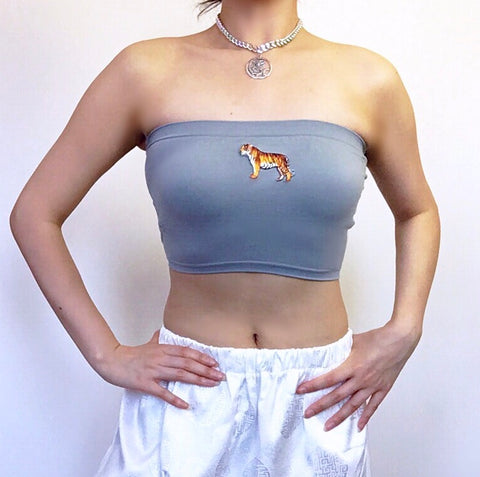 TIGER GREY STRETCHY TUBE TOP