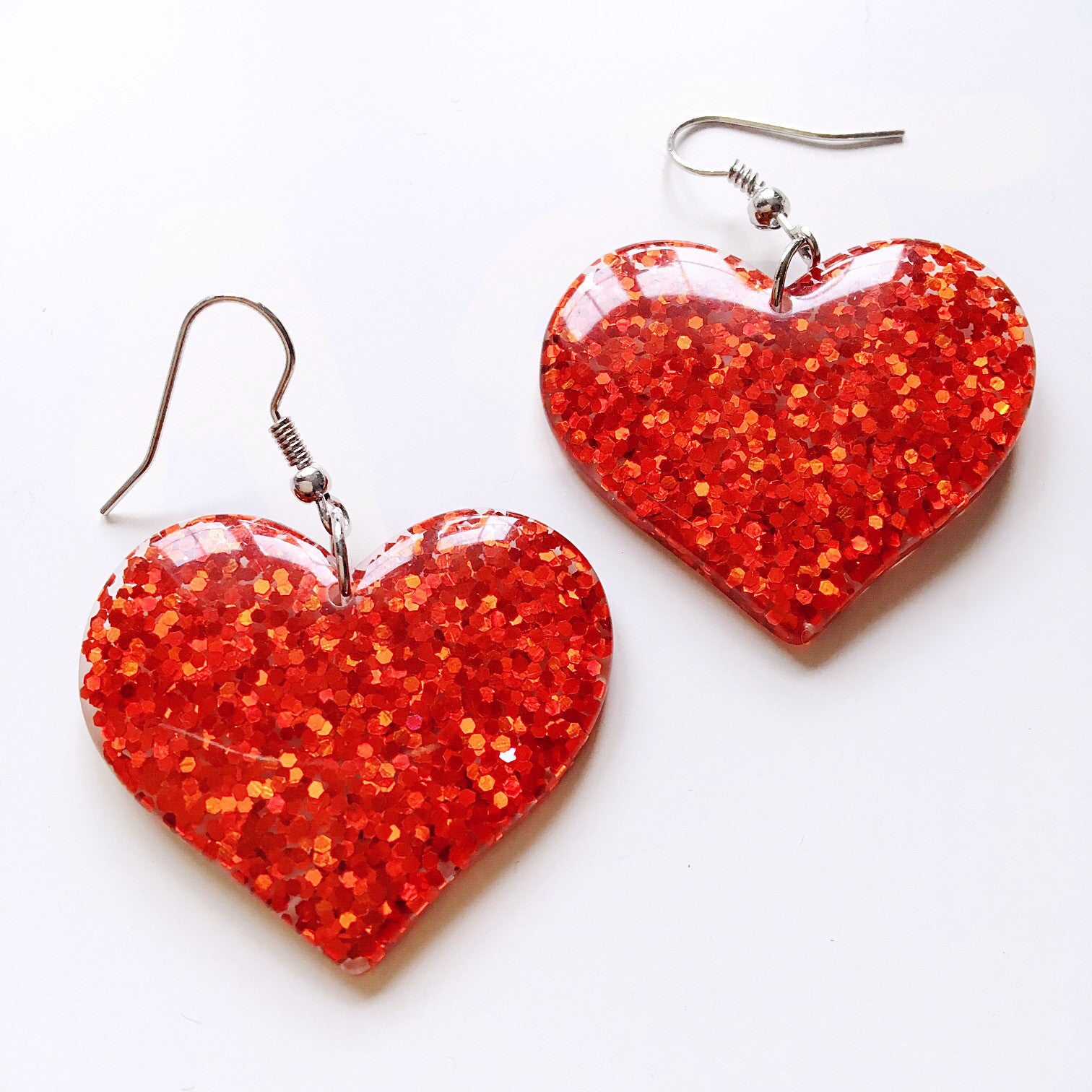 GLITTER HEART EARRINGS