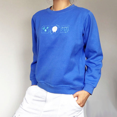 LITTLE SHEEP EMBROIDERED BLUE LONG SLEEVES JUMPER TOP
