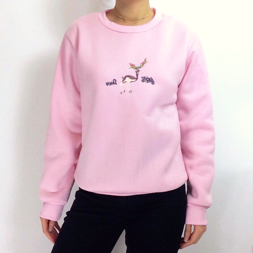 PINK CHRISTMAS DEER JUMPER SWEATER TOP