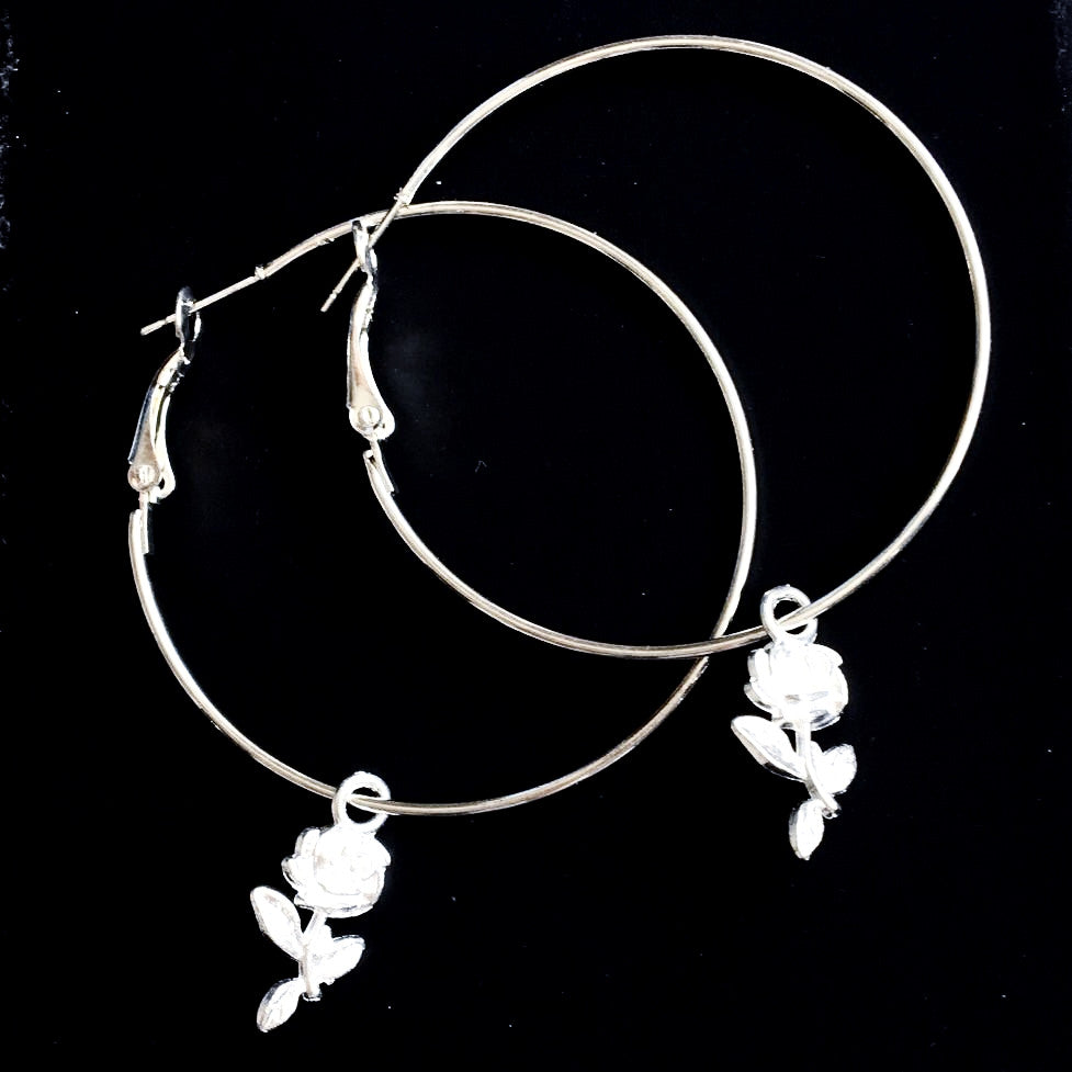 ROSE LARGE HOOP EARRINGS
