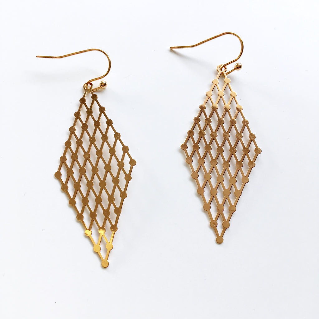 RHOMBUS TRIBAL BOHO EARRINGS