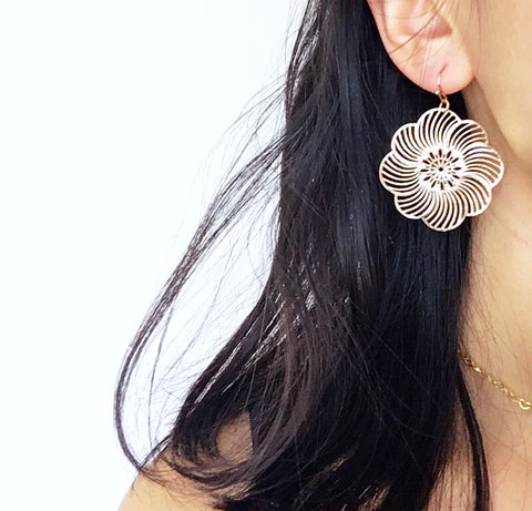TRIBAL BOHO FLORAL EARRINGS