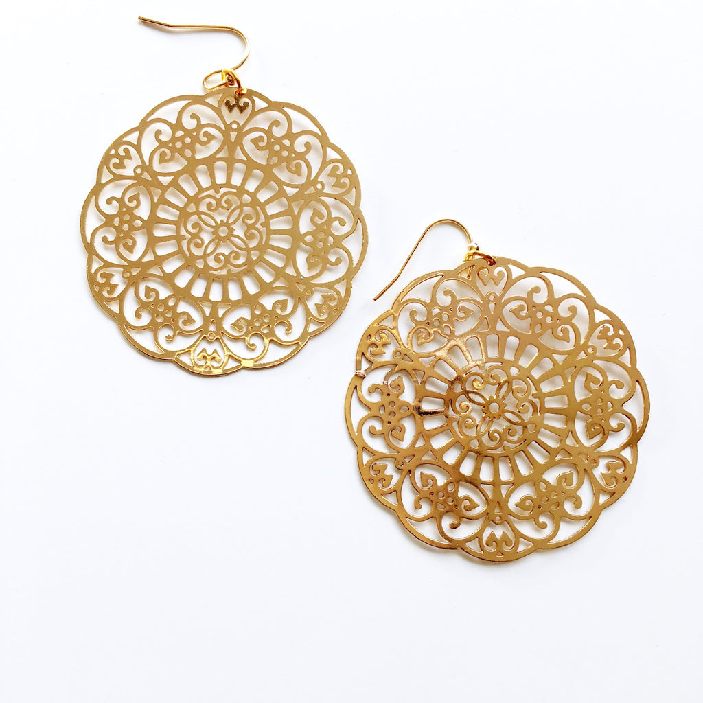 TRIBAL BOHO FLORAL EARRINGS