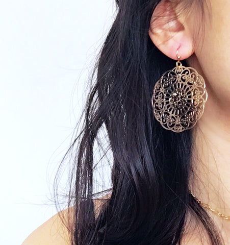TRIBAL BOHO FLORAL EARRINGS