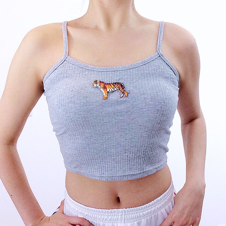 TIGER CROP CAMI VEST TOP