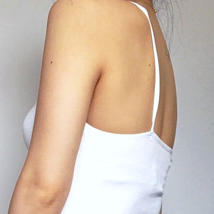 ONE SHOULDER SIDE CAMI STRAPS FINE RIB DRESS