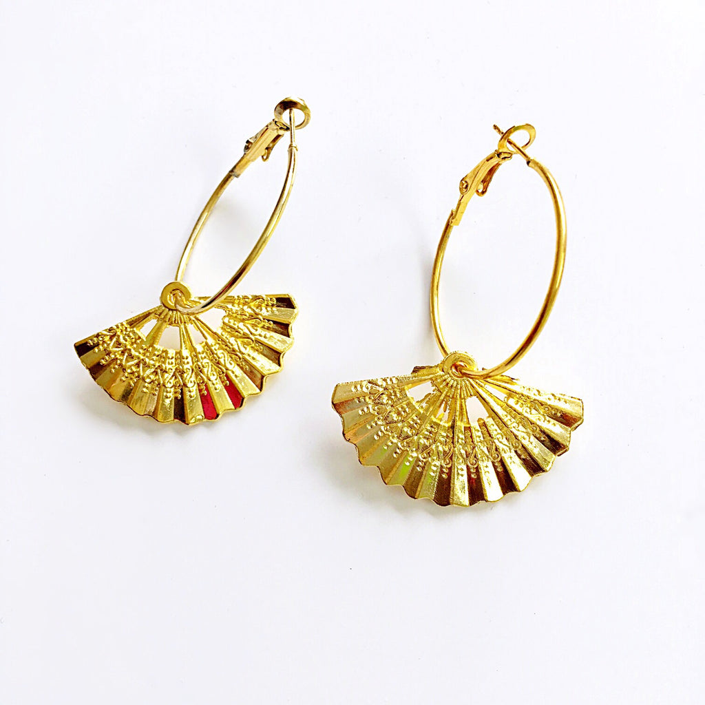 FAN SMALL HOOP EARRINGS