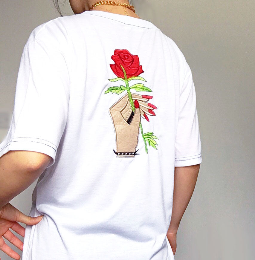 UNISEX ROSE TEE TOP