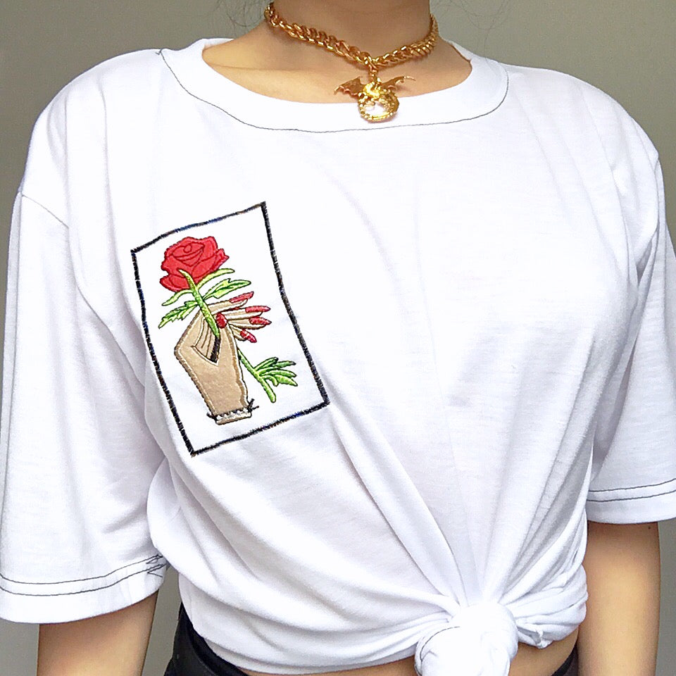 UNISEX ROSE TEE TOP