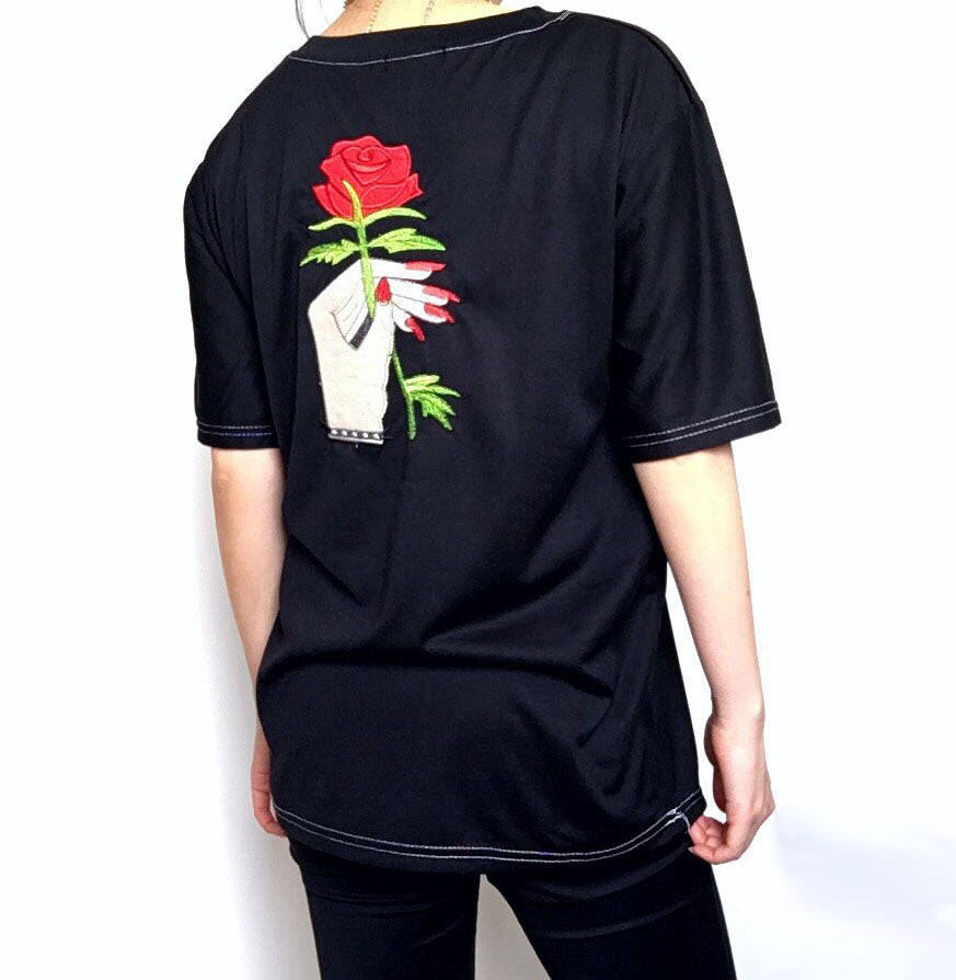 UNISEX ROSE TEE TOP