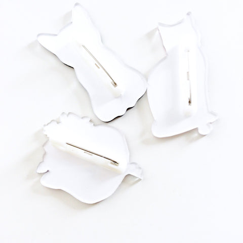 3 CAT CATS COLLAR PIN PINS BAG PINS BROOCH SET