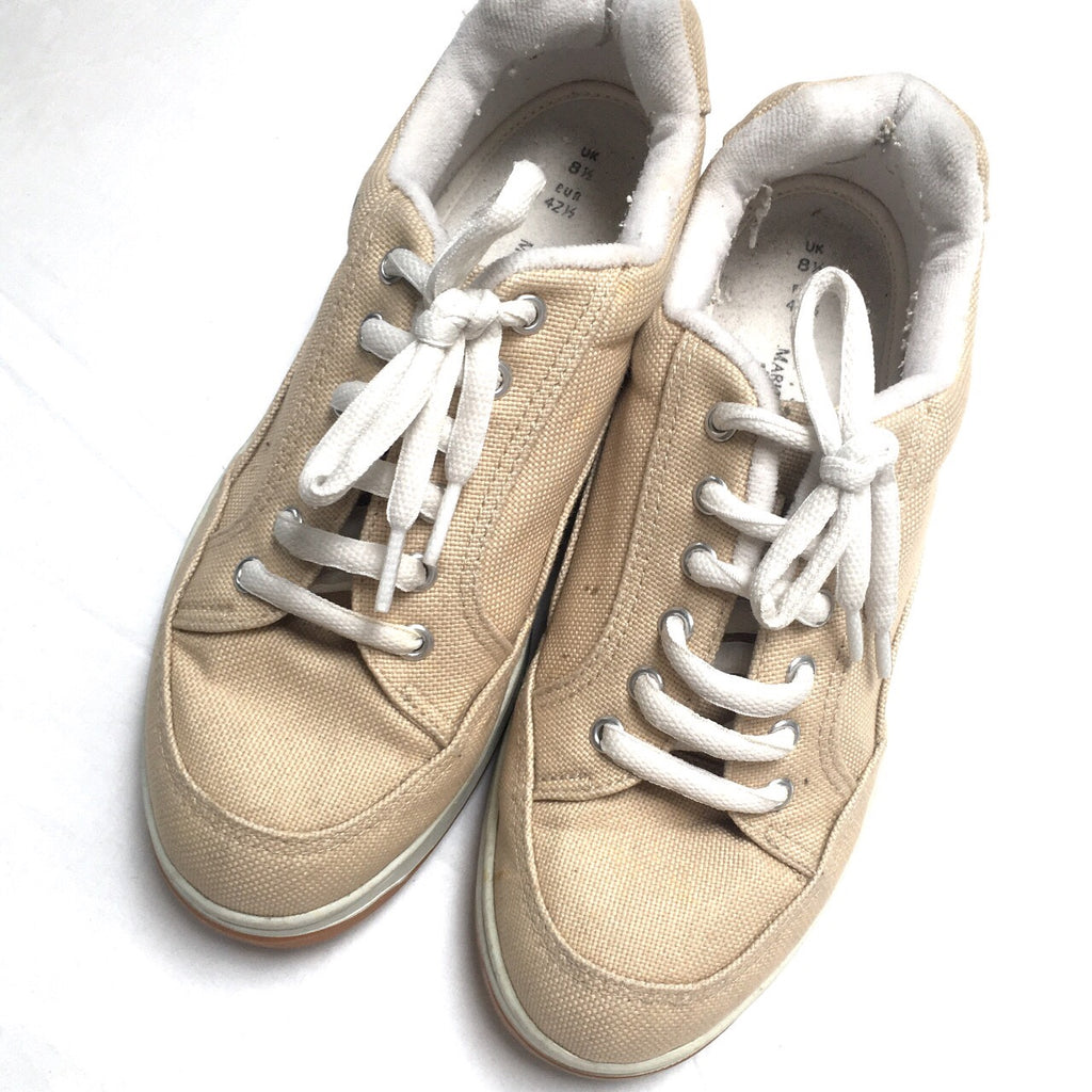VINTAGE MEN UNISEX BEIGE MARKS AND SPENCER SHOES SNEAKERS