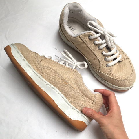 VINTAGE MEN UNISEX BEIGE MARKS AND SPENCER SHOES SNEAKERS