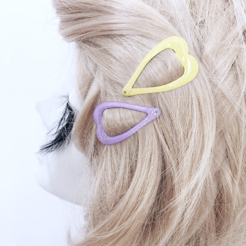 SLIM HEART PASTEL 90S Y2K HAIR CLIPS