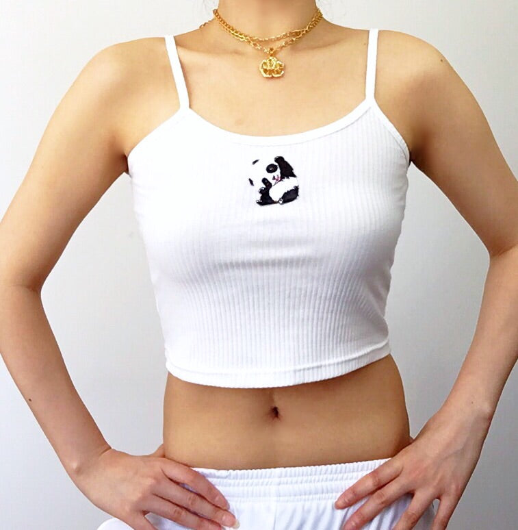 PANDA CROP CAMI VEST TOP