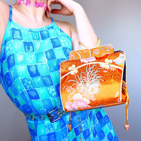 SILKY FLORAL HANDBAG BAG