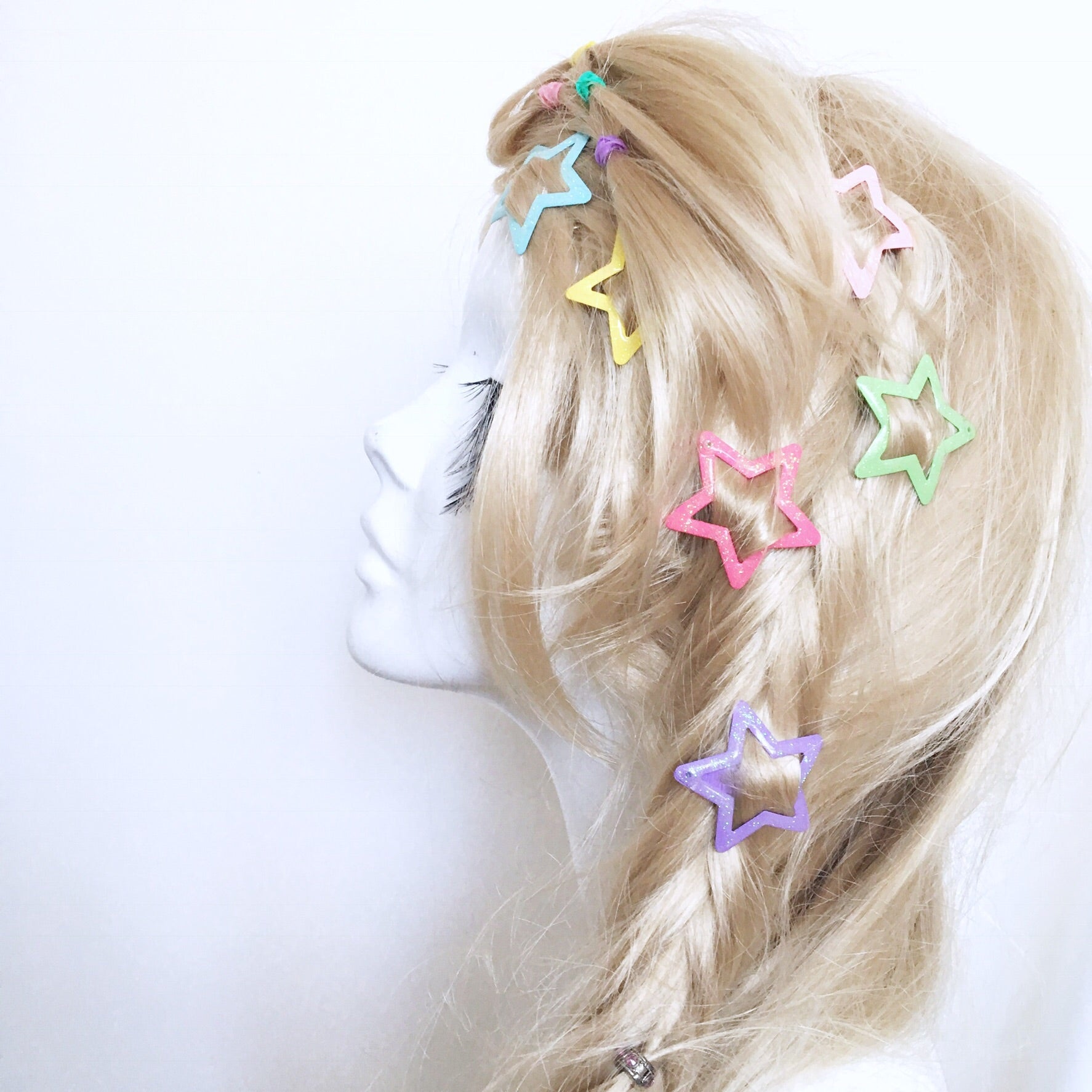 STAR PASTEL GLITTER  90S Y2K HAIR CLIPS
