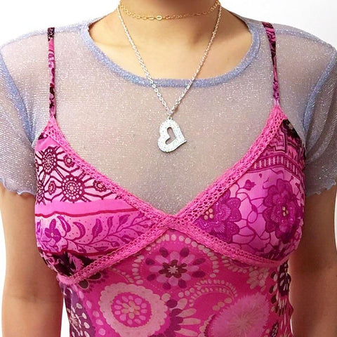 DIAMANTÉ HEART CHAIN NECKLACE