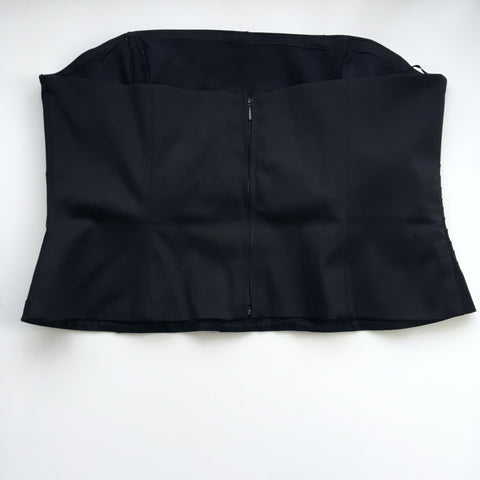 SIDE PLEATED SHORT CROP CORSET TOP