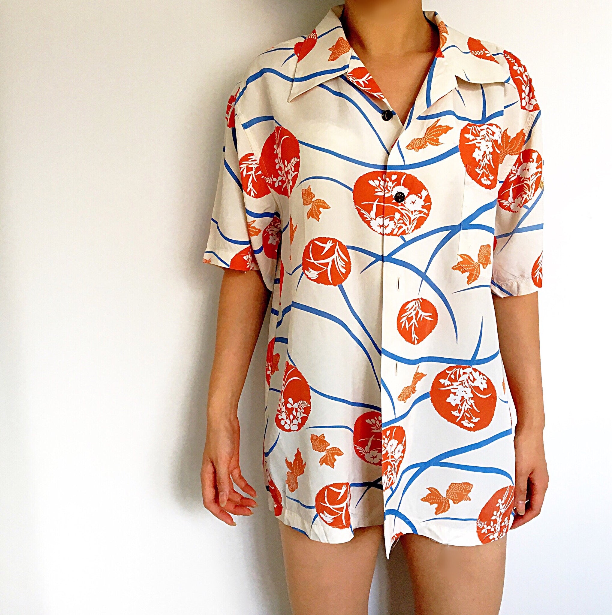 90S Y2K VINTAGE UNISEX JAPANESE  GOLD FISH  SHIRT TOP