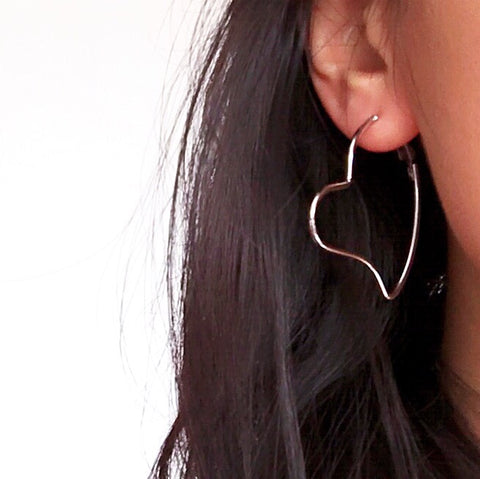 HEART HOOP EARRINGS