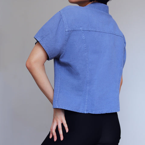 90S VINTAGE COTTON SHORT SLEEVES SHIRT JACKET TOP