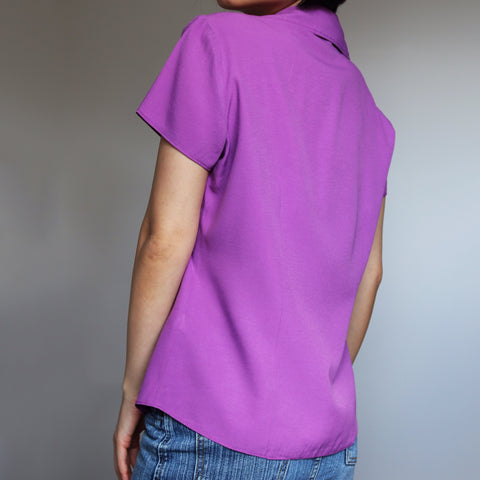 90S VINTAGE PURPLE SHORT SLEEVES SHIRT TOP