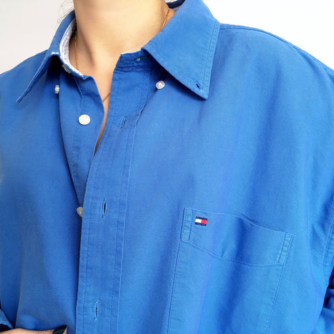 90s VINTAGE MEN UNISEX TOMMY HILFIGER LONG SLEEVES COTTON SHIRT TOP