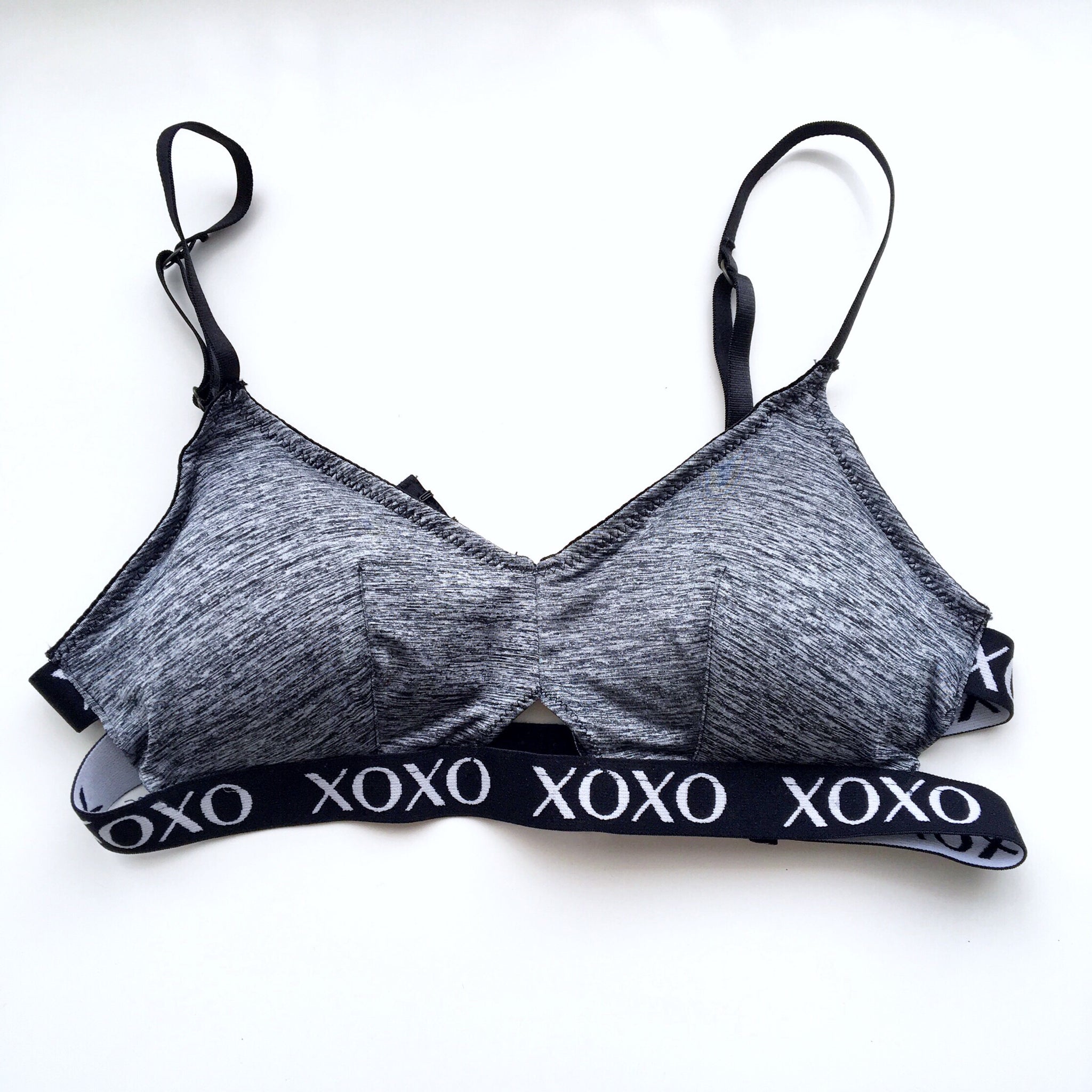 GREY GYM SPORT CROP BOOB BRA TOP