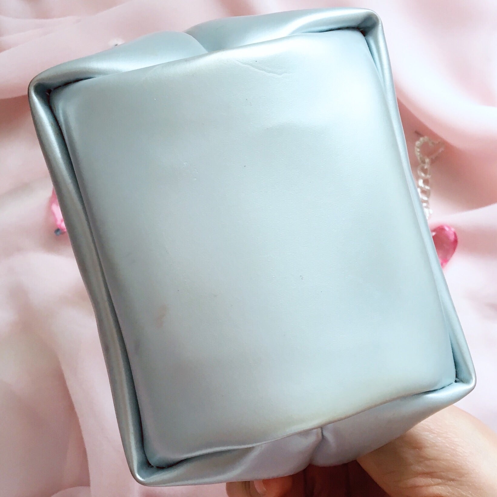 90S VINTAGE SMALL PEARL HANDLE BABY BLUE MINI BAG