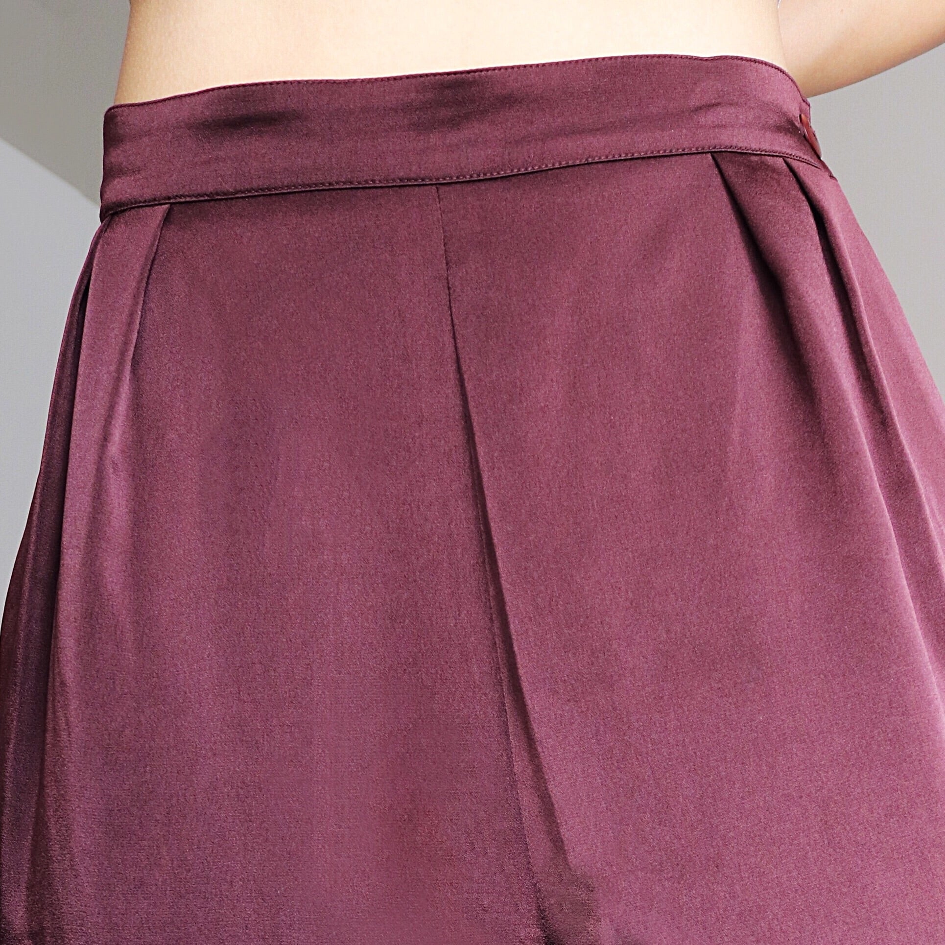 VINTAGE SATIN SIMPLE WIDE LEG TROUSERS PANTS