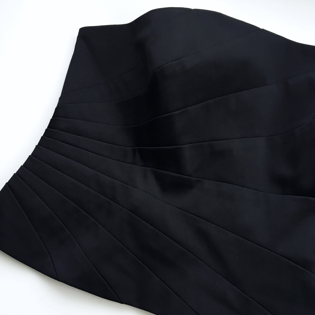 SIDE PLEATED SHORT CROP CORSET TOP